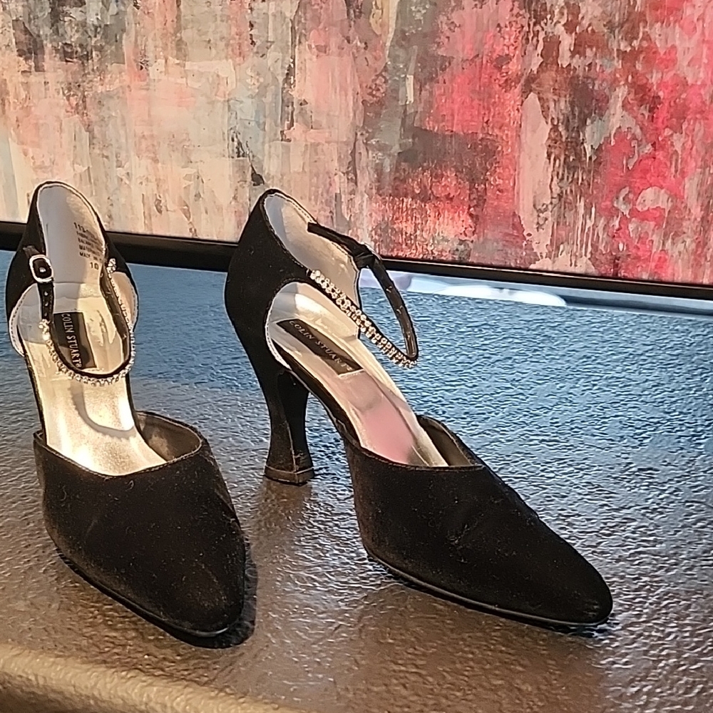 Colin Stuart Black Heels with Ankle Strap